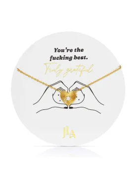 Truly Grateful CZ Heart Necklace 16-18", Gold