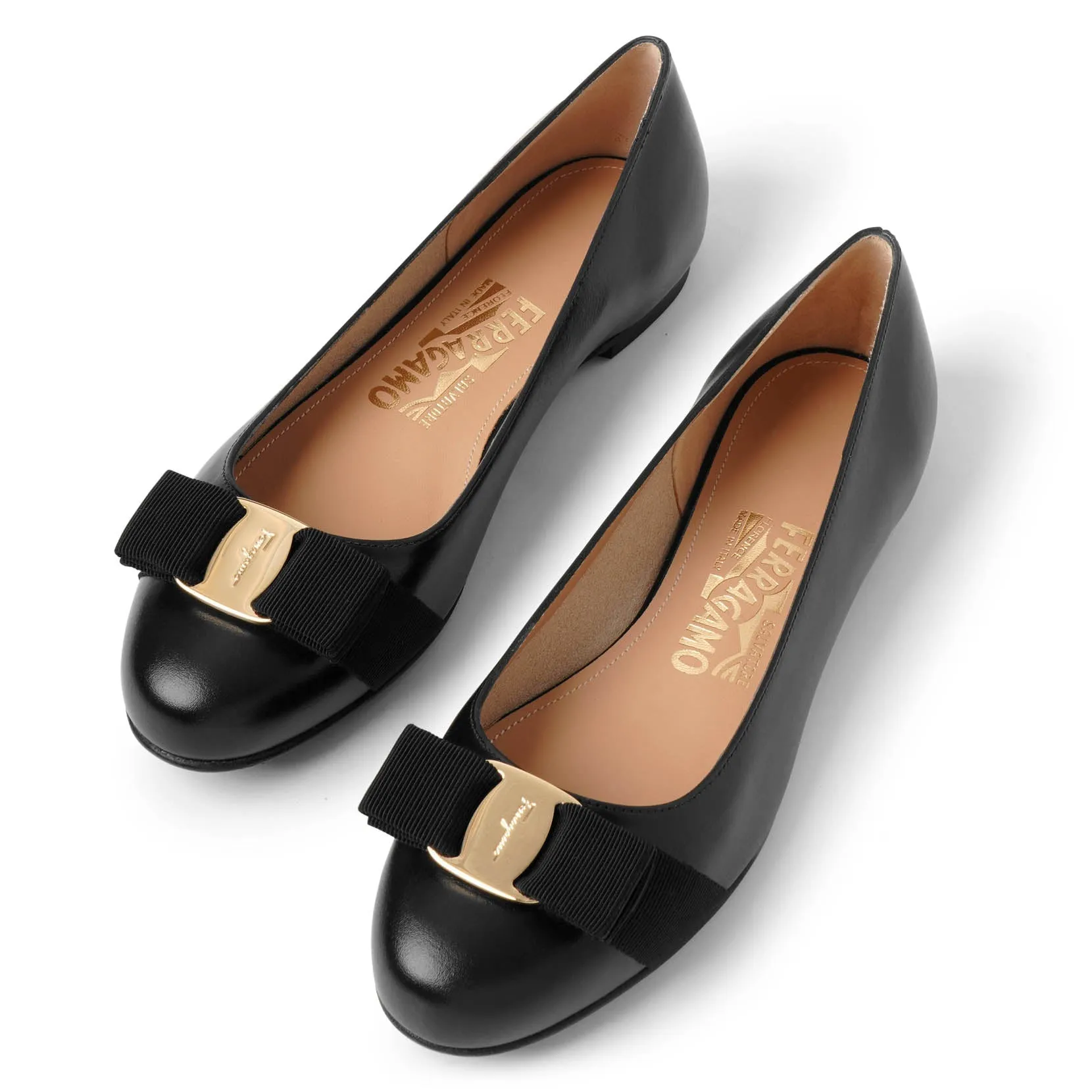 Varina 22 black leather ballerinas