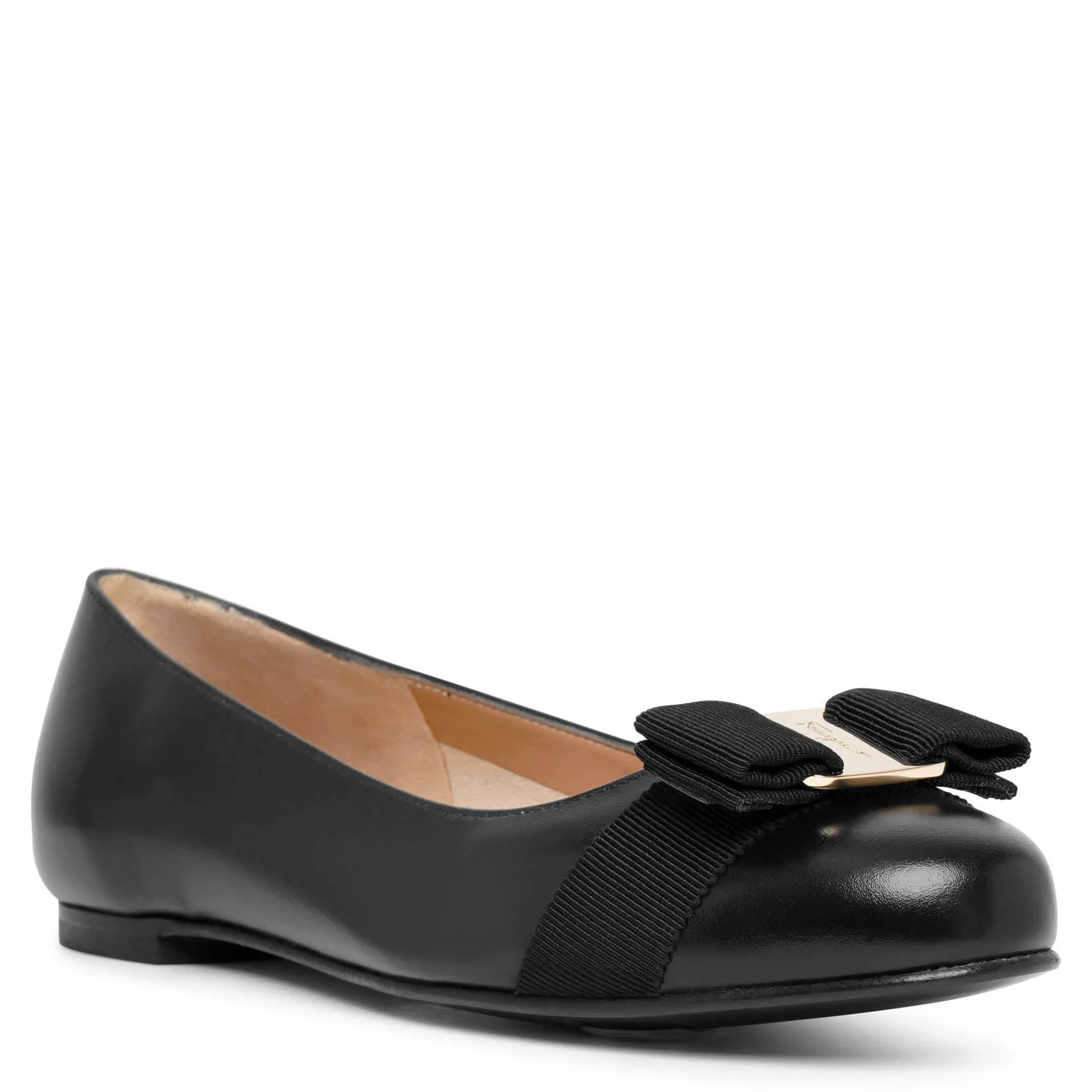 Varina 22 black leather ballerinas