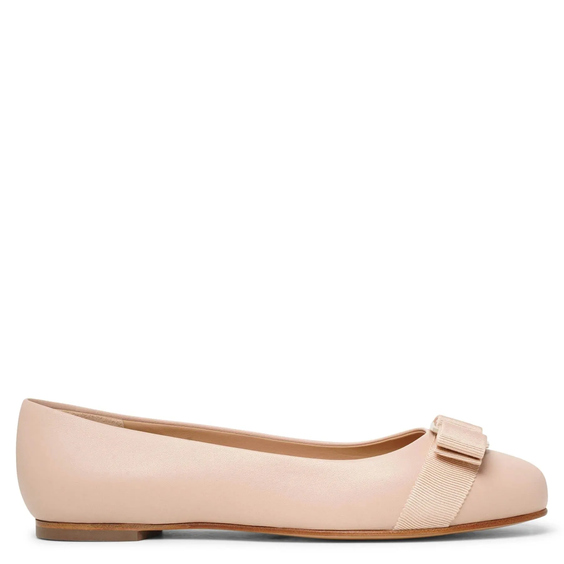 Varina nude leather ballerinas
