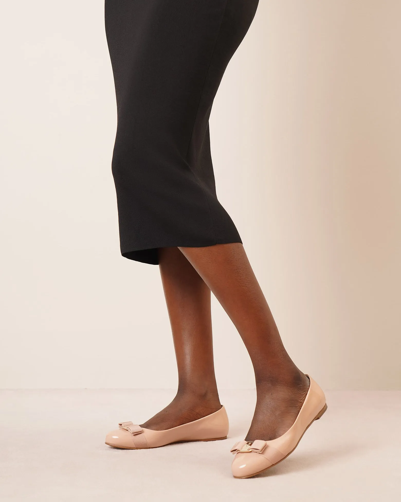 Varina patent beige ballet flats