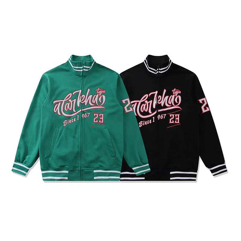 Varsity Bomber Jacket Embroidered Letter Baseball Uniform Men's Pilot Coat Jacket Spring Cardigan Sweater