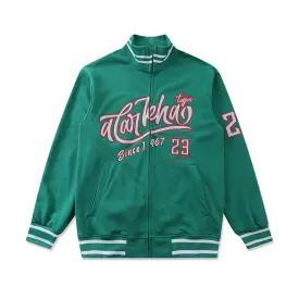 Varsity Bomber Jacket Embroidered Letter Baseball Uniform Men's Pilot Coat Jacket Spring Cardigan Sweater