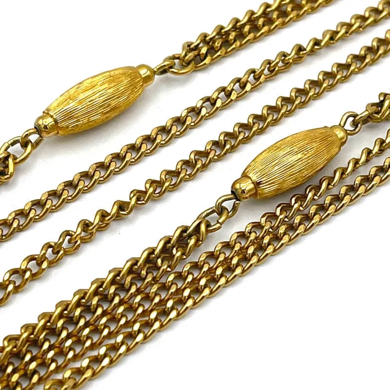 Vintage Monet Gold Double Chain Necklace