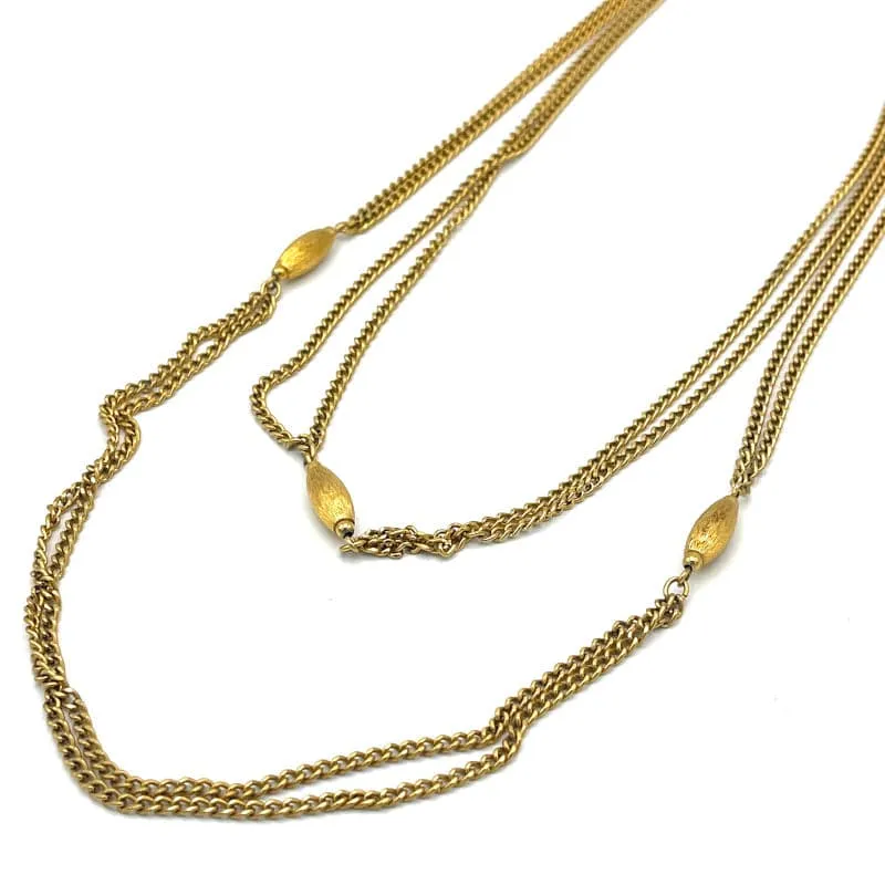 Vintage Monet Gold Double Chain Necklace