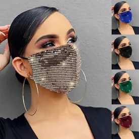 Women Fashion Sequins Breathable Washable and Reusable Mouth Mask